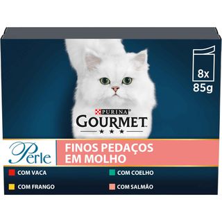 Gourmet Perle Filetes de Carne em molho saqueta para gatos - Pack 8 - 85GR