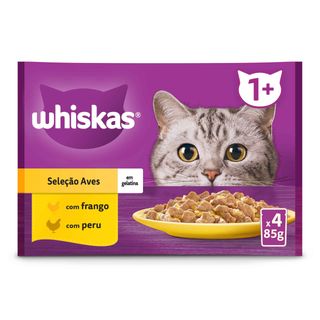 Whiskas Saquetas 1+ Anos com Aves em Geleia 4x85g