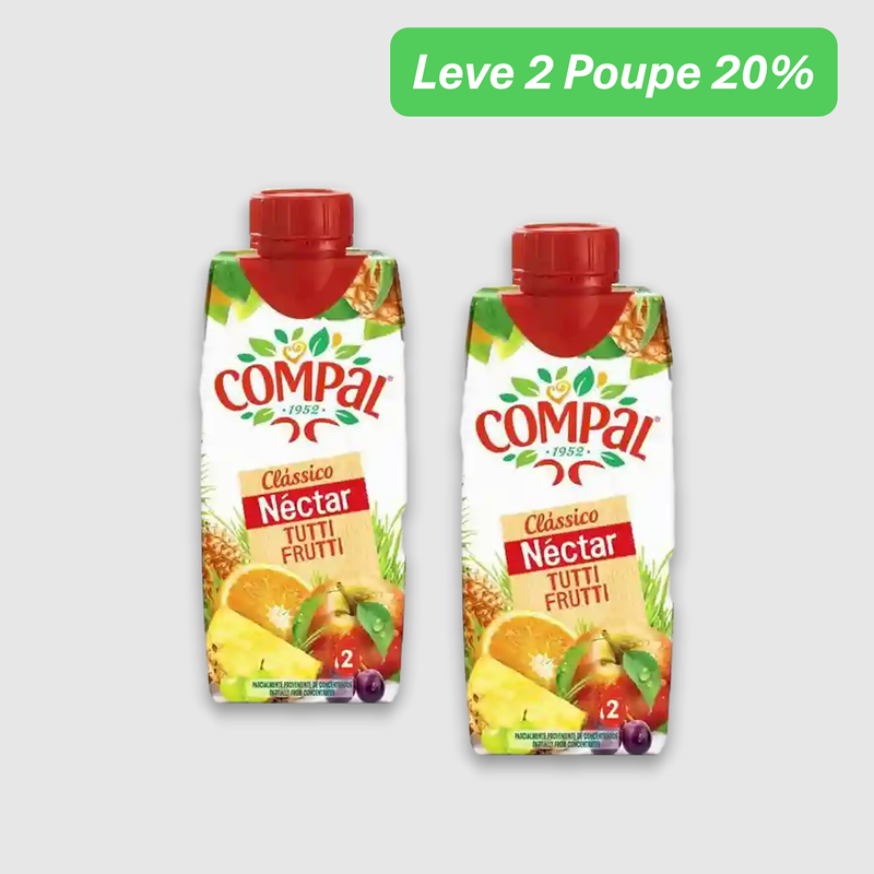 Leve 2 Poupe 20% - Néctar Tutti Frutti Compal Clássico 30 cl