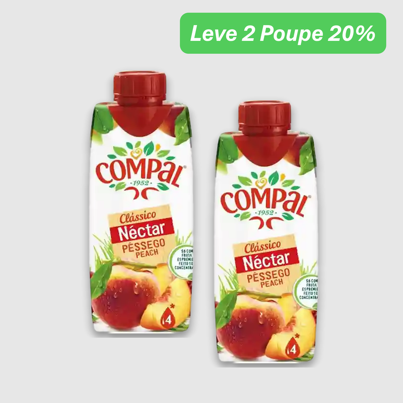 Leve 2 Poupe 20% - Néctar Pêssego Compal Clássico 30 cl