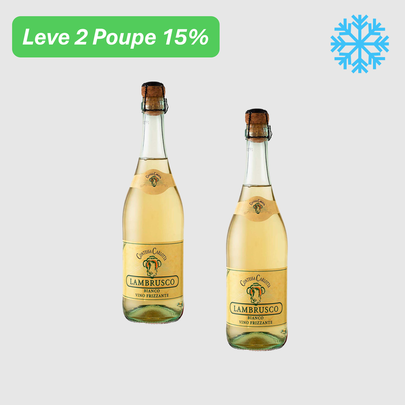 Leve 2 Poupe 15% - Vinho Branco Frisante Lambrusco Contessa Carlotta 75 cl