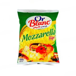 Fromage Mozzarella Râpée 38% Mg Or Blanc 200g