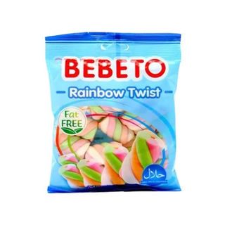 Marshmallows torsadés Rainbow Twist 135g - BEBETO