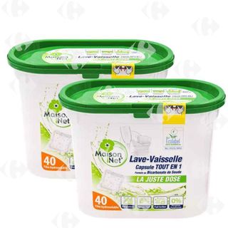 Lot 2 Lave Vaisse Bicarbonat Maisonnet 40u 1 1grt