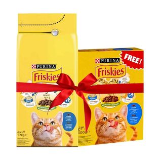 Lot Friskies Chats Adulte Saumon & Légumes 1,7 kg + 300 g