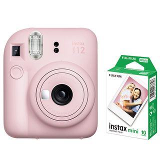 Kit Cámara instantánea Fujifilm Instax Mini 12 Rosa flor + Carga de película de 10 fotos