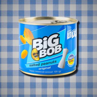 არაქისი მოხალული მარილიანი  BIG BOB 120 გრ (თუნუქის ყუთი)