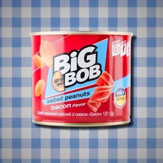 არაქისი ბეკონის  არომატით (თუნუქის კოლოფი)   BIG BOB 120 გრ