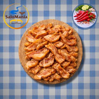 ცხარე შებოლილი ღორის ყურები 150გ