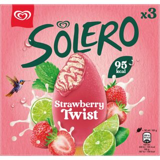 Solero Crema de Hielo Twist de Fresa, 3x90ml