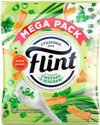 Сухарики Флінт сметана та зелень 100гр