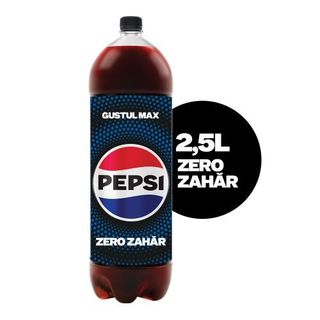 Pepsi Zero Zahar, bautura cu aroma de cola, pet, 2.5L