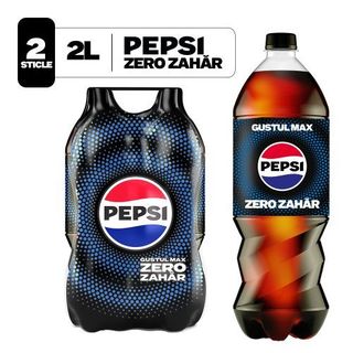 Pepsi Zero Zahar, bautura cu aroma de cola, pet, 2x2L