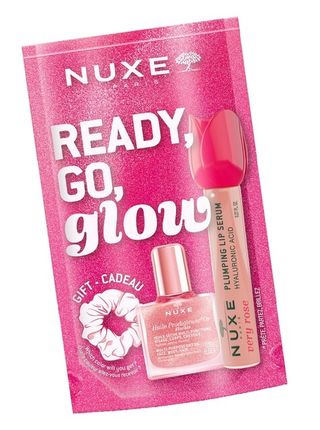 Nuxe Zestaw: Very Rose Serum do ust 8ml + HP Floral Or 10ml + Gumka do włosów