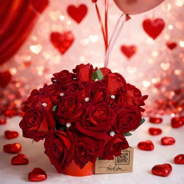 A Romantic  Bouquet of Faux Flowers
