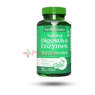 EARTH'S CREATION  DIGESTIVE ENZYMES 900MP CAPSULES 60'S