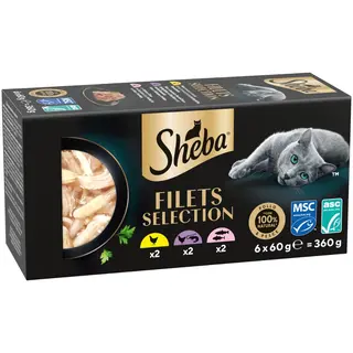 Sheba Filets Cat Multipack 6X60G Tonno Pollo Pesce Salmone
