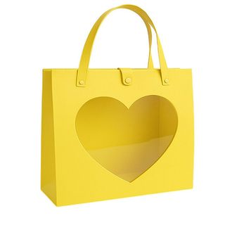 Borsa Scatola Carta Con Vetrina Gialla