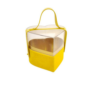 Scatola Plastica E Tessuto Giallo