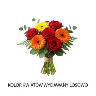 Bukiet Dzien Kobiet gerbery mini pistache róże 40 cm