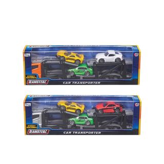 მანქანების ევაკუატორი 3 მანქანით Car Transporter Teamsterz HTI Toys