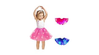 Svetleća led suknjica za devojčice, plava