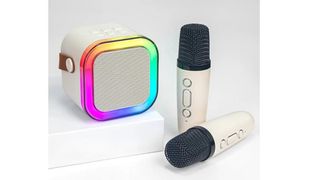 Prenosivi mini zvučnik za karaoke sa dva mikrofona