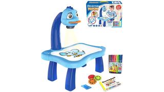 Magični stočić za crtanje sa projektorom + 12 vodenih bojica, plavi
