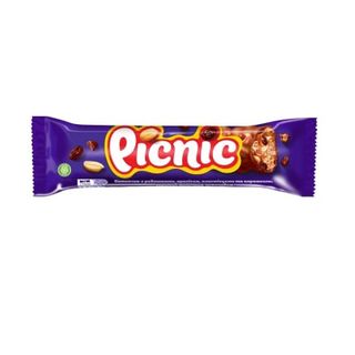 Батончик 48г Picnic з карамельною начинкою, арахісом, хрустк. пшенич. пластівцями, з родзинками м/уп