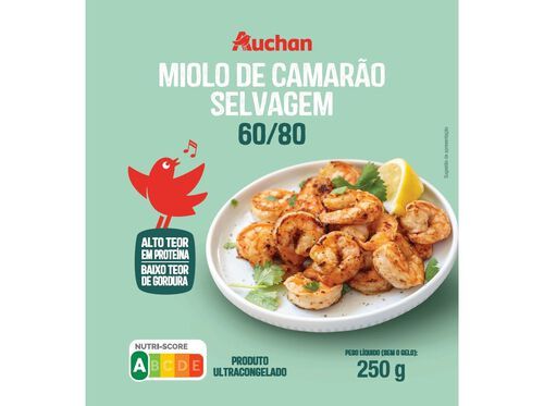 MIOLO DE CAMARÃO AUCHAN SELVAGEM 60/80 250G