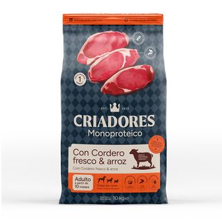 Criadores Monoproteico Adulto con Cordero pienso para perros 10KG