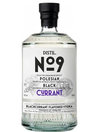 Горілка Дистил №9, Чорна Смородина / Distil №9, Blackcurrant, 38%, 0.5л