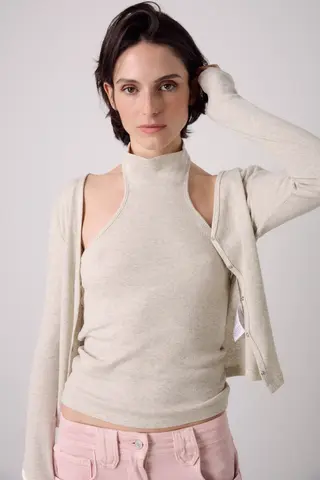 Top Halter Gris m-1