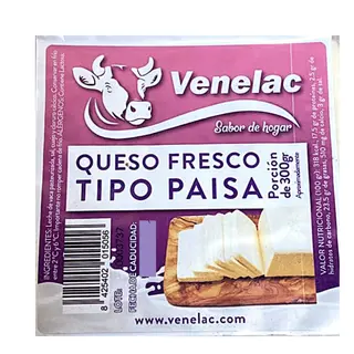 QUESO TIPO PAISA VENELAC 300G