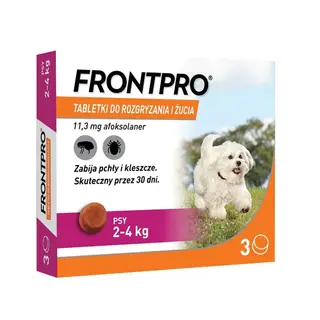 Tabletki dla psów na pchły i kleszcze FrontProS od 2-4kg 11mg