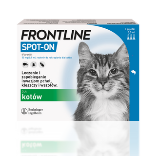 Krople na pchły i kleszcze dla kotów FRONTLINE SPOT-ON 1 PIPETA