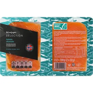 El Corte Ingles Selection Salmón Ahumado Noruego En Lonchas  Pack 2 X 50 G Envase 100G