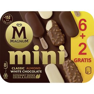 Magnum Helado Bombom Mini Clasico, Almendra Y Blanco Pack 6 Uds 60 Ml