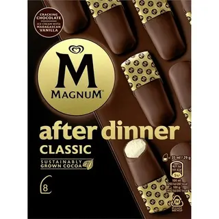 Magnum After Dinner Classic Bombon Helado De Vainilla Con Chocolate 8 Unidades