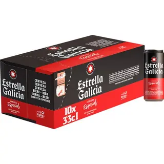 Estrella Galici Cerveza Especial Pack 10 Latas 33 Cl