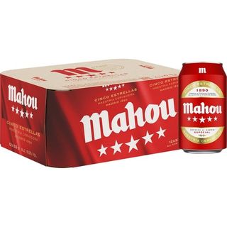 Mahou 5 Estrellas Cerveza Rubia Pack 12 Latas 33 Cl