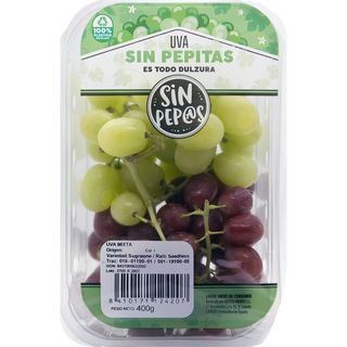 Fruteria Uva Blanca Y Rosada Sin Semilla Tarrina 500 G