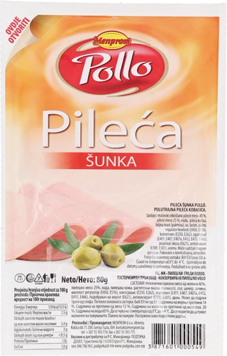 Šunka Pileća 80G Pollo Menprom