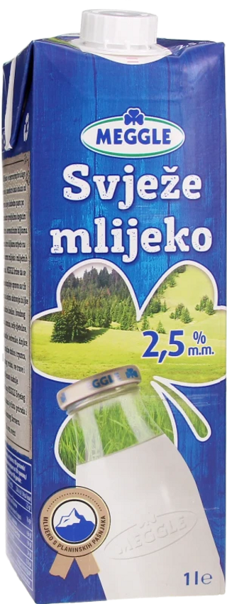Mlijeko Svježe 2 5% 1L Meggle