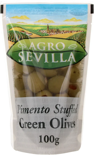 Masline Zelene Punjene Paprikom 200 G Vrecica Seville