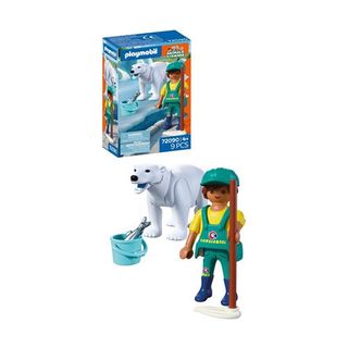 Playmobil Animals & Friends Zoo Oso polar y cuidador
