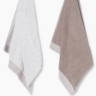 Set 2 Trapos De Algodón Rizo Cuadros Gabrican Gris 50x50 cm