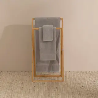 Toalla De Baño Hilos Sin Torsión Nero Gris 30x50 cm