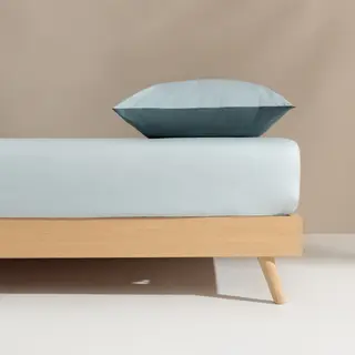 Sábana Bajera De Algodón Orgánico Ajustable Besto Azul Claro cama 150-160cm