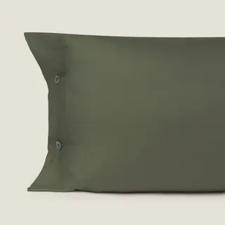 Funda De Almohada De Algodón Orgánico 180 Hilos Besto Verde Oscuro 50x85 cm
